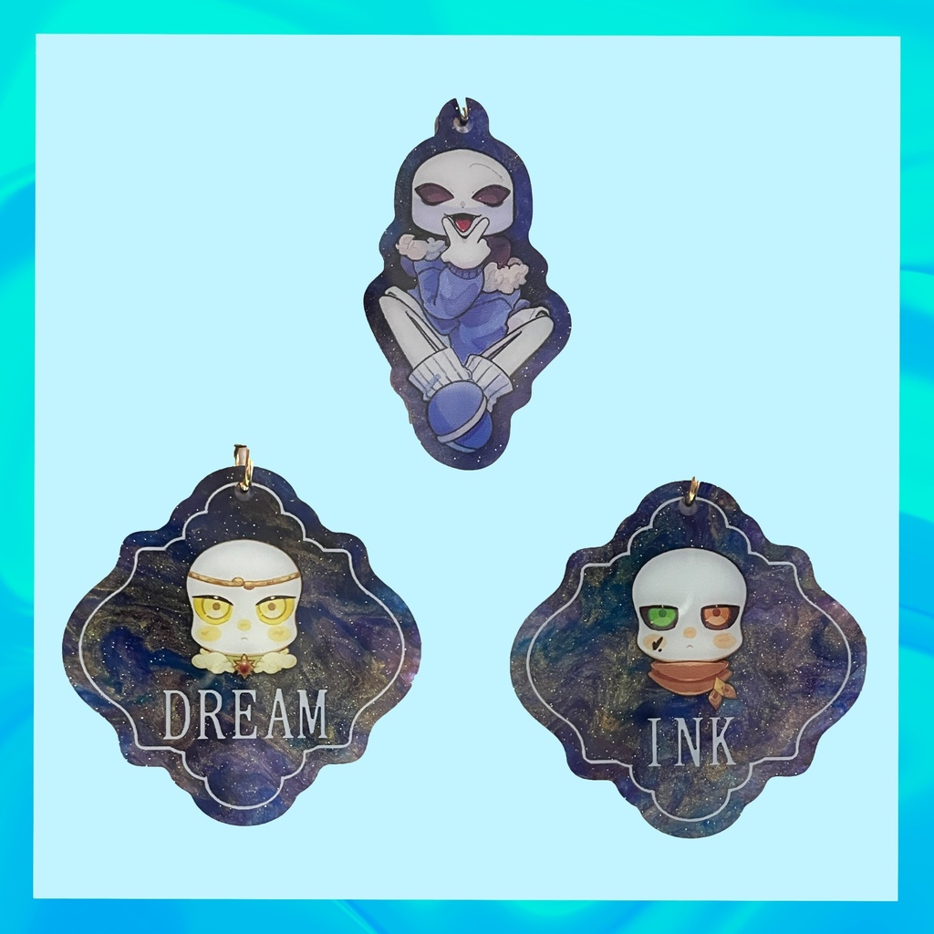 マーブルアクリルキーホルダー