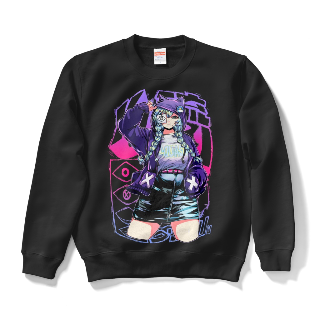 ゆるめぐスウェット黒 / ゆるりめぐ