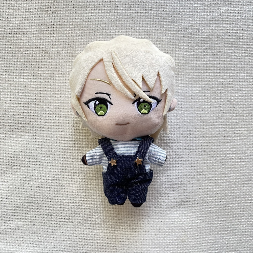 striped shirt star button denim salopette set