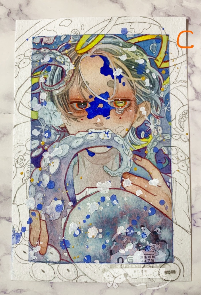 水彩フレームレス作品