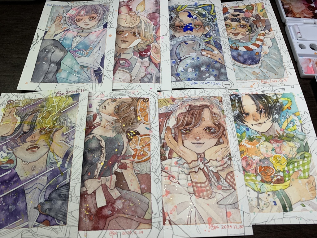 水彩フレームレス作品