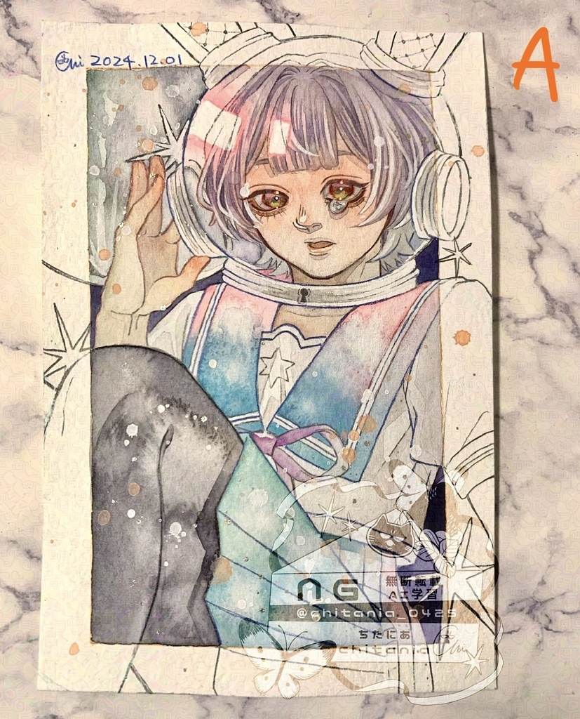 水彩フレームレス作品