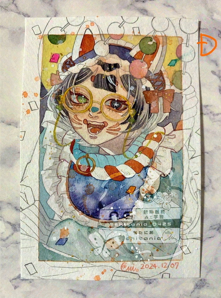 水彩フレームレス作品