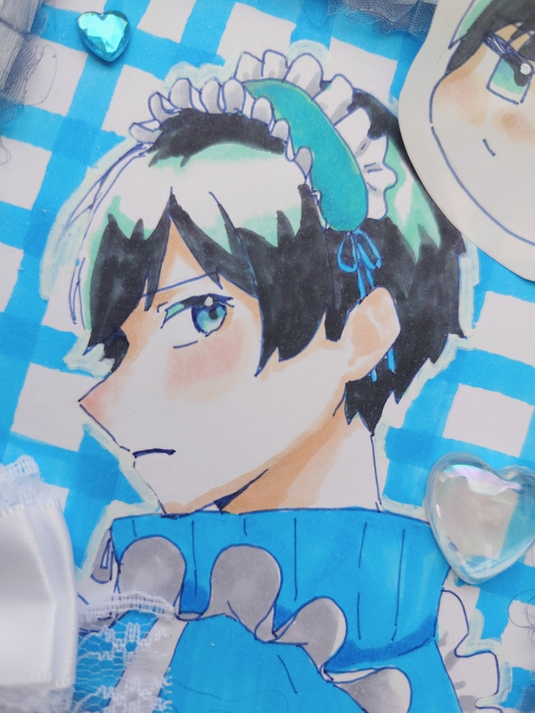 【デコ色紙】ジャージメイド 創作男子くん