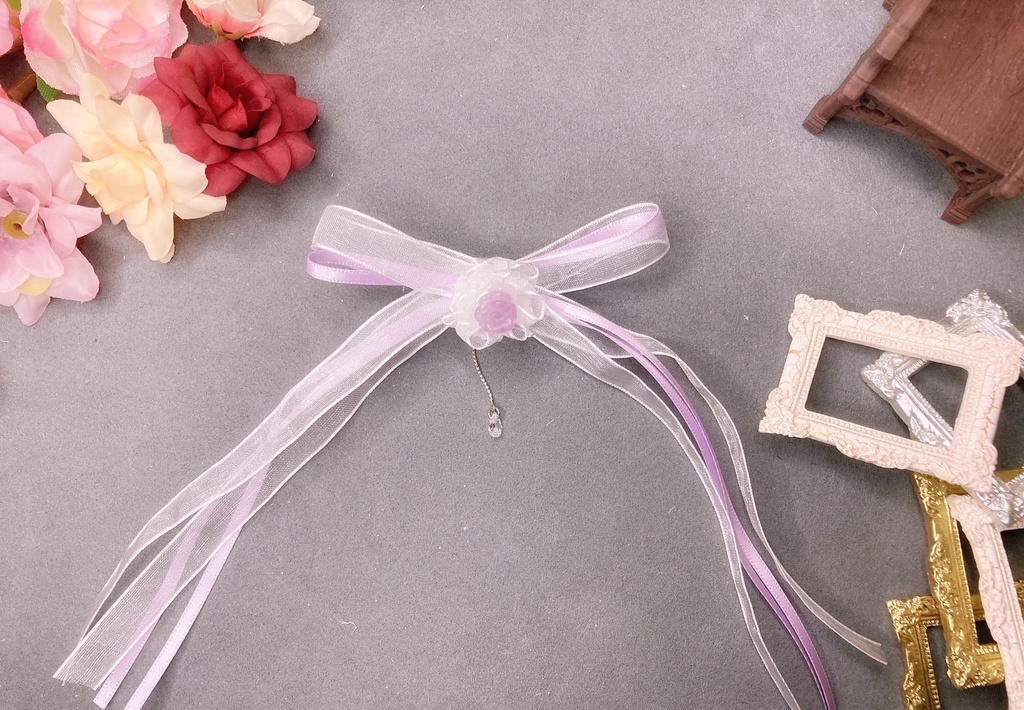 紫薔薇のリボン