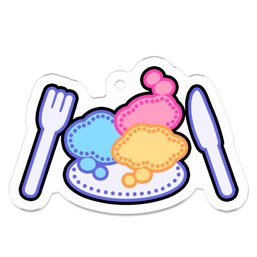 夢羽九　はらぺこワッペンアクリルキーホルダー