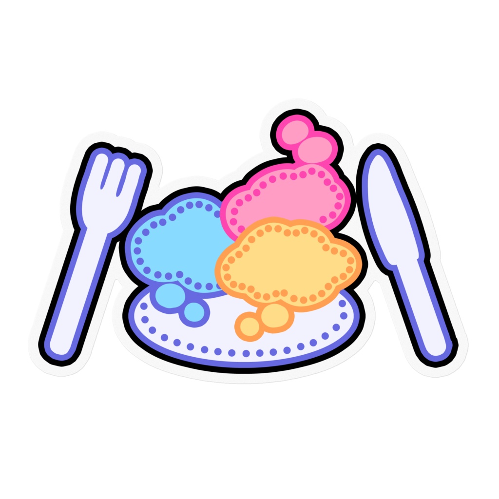 夢羽九　はらぺこワッペンステッカー