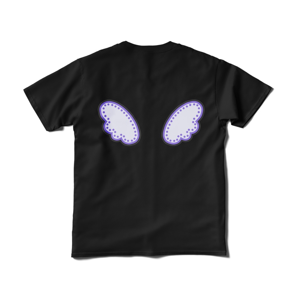 夢羽九 はらぺこ&羽ワッペンTシャツ(黒)