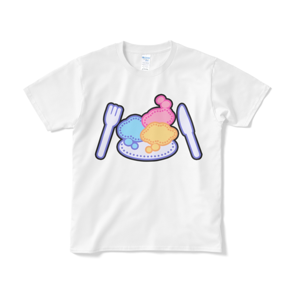 夢羽九　はらぺこ＆羽ワッペンＴシャツ（白）