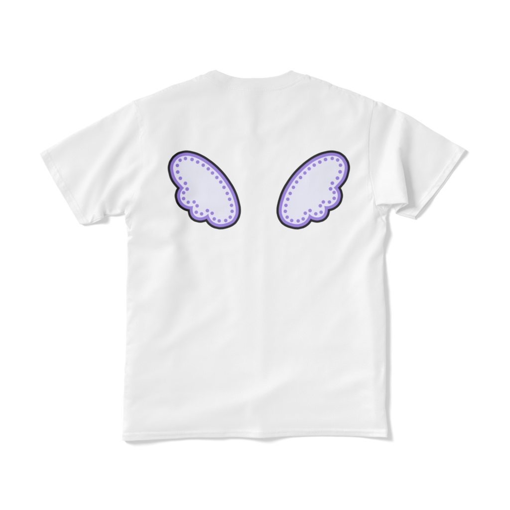 夢羽九 はらぺこ&羽ワッペンTシャツ(白)