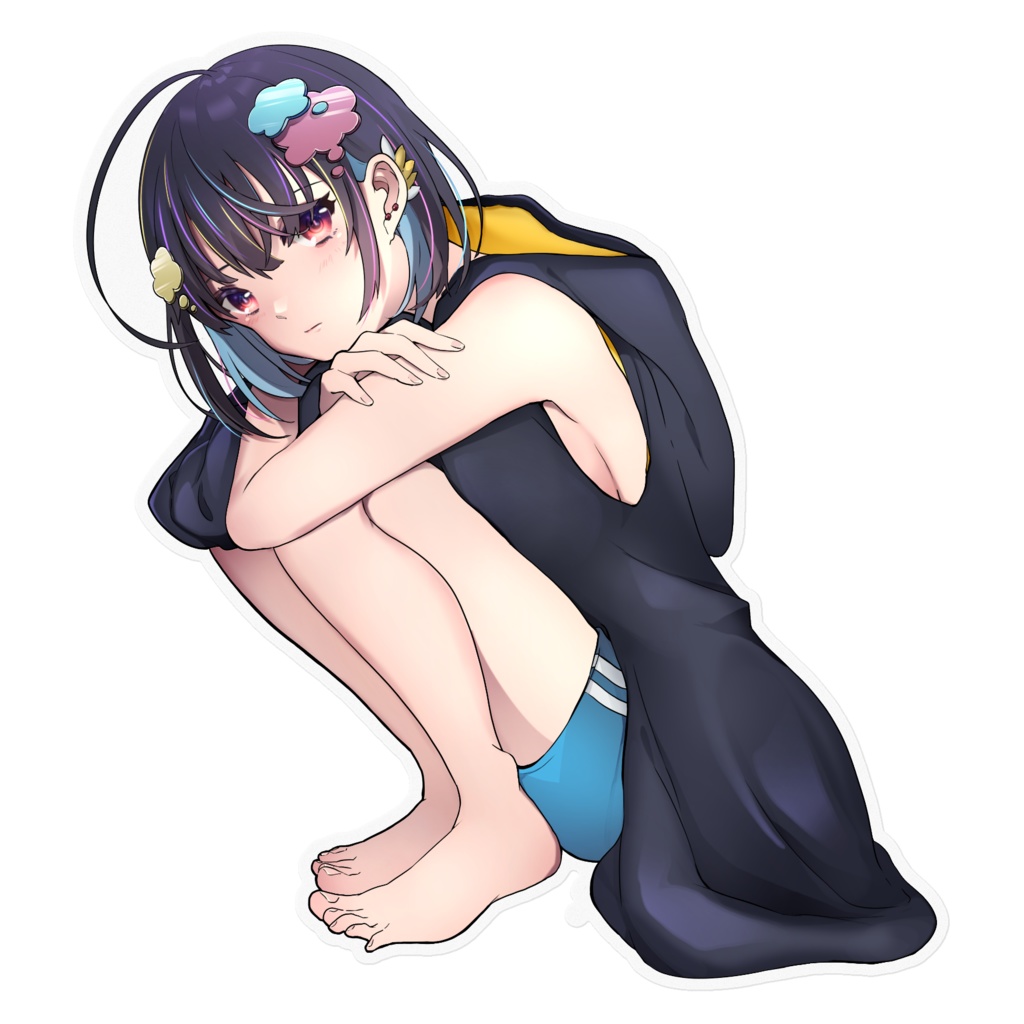 夢羽九（お座りのすがた）ステッカー