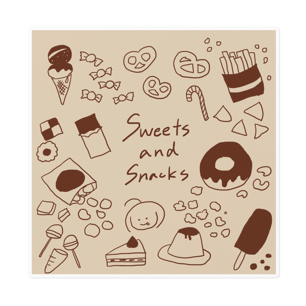 Sweets and Snacks ステッカー（大）