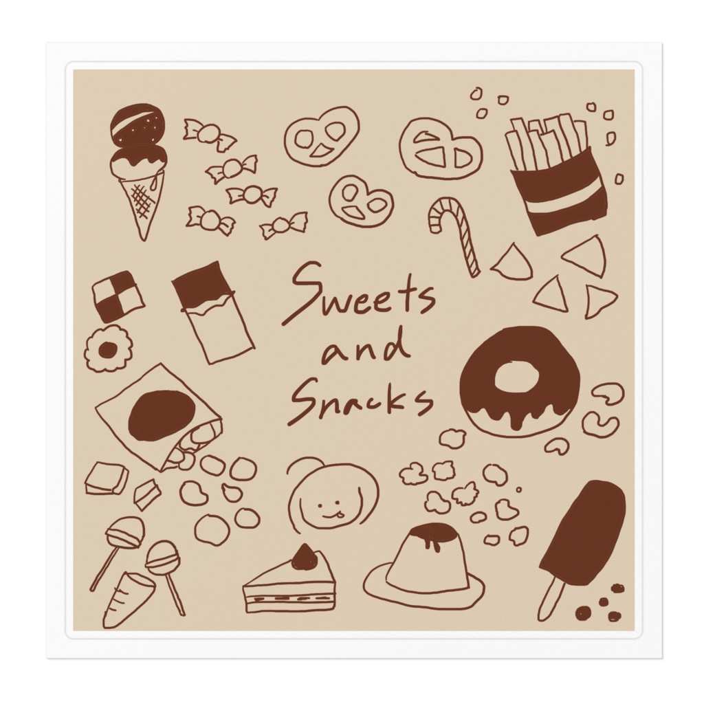 Sweets and Snacks ステッカー(大)