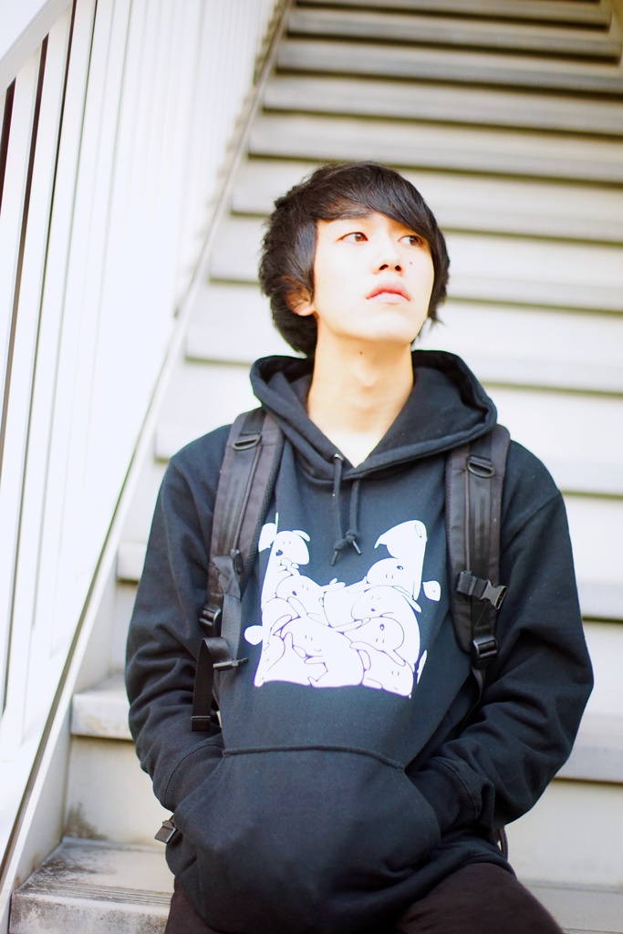 めあうさパーカー/黒