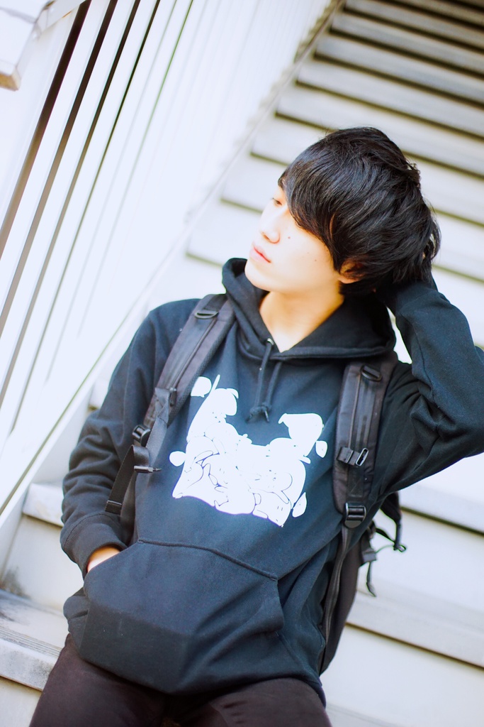 めあうさパーカー/黒