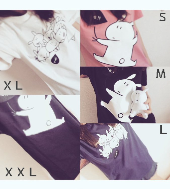 めあうさTシャツ/桃