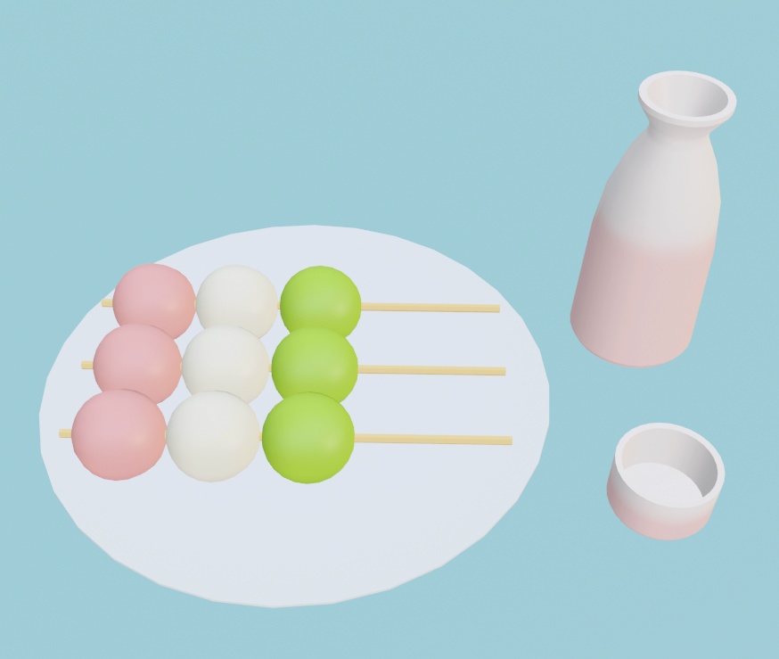 お花見セット(助六・三色団子・徳利とお猪口)