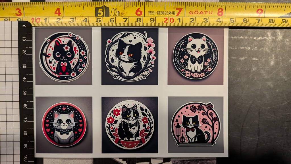 【生成AI】ステッカーセット ネコづくし 2種類 (はがきサイズ: 6 デザイン or 2 デザイン)