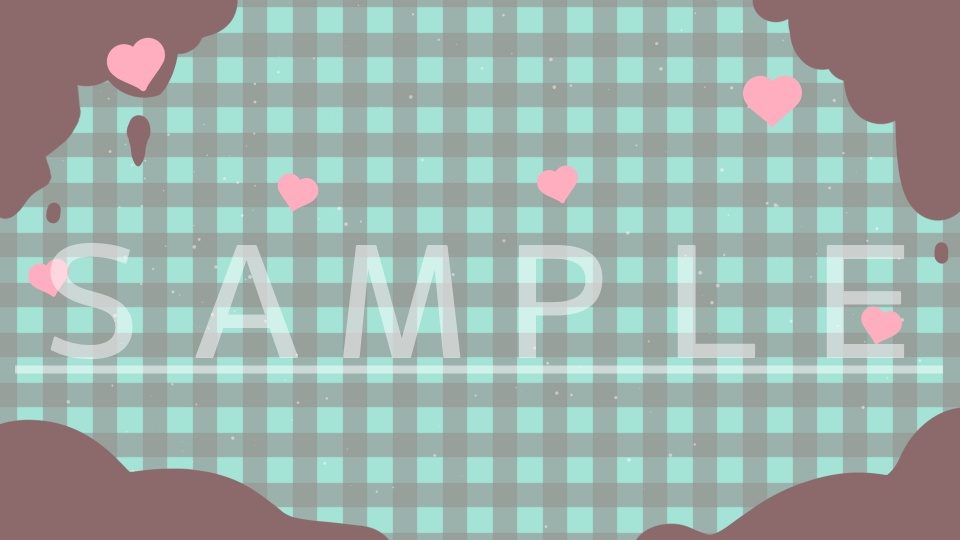 【動く!背景素材】チェック&ハート【カラバリ2点セット】