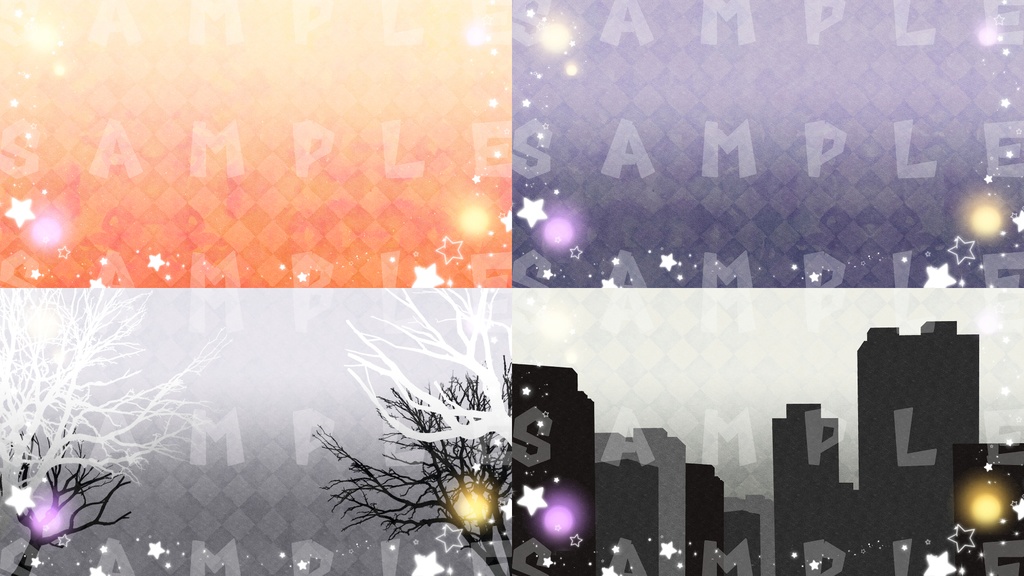 【動く】ファンシー系背景素材【8~16種セット】