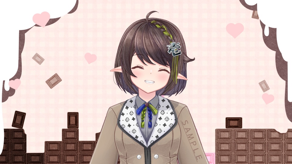 【動く】背景素材「チェック&チョコ」【カラバリ2点セット】