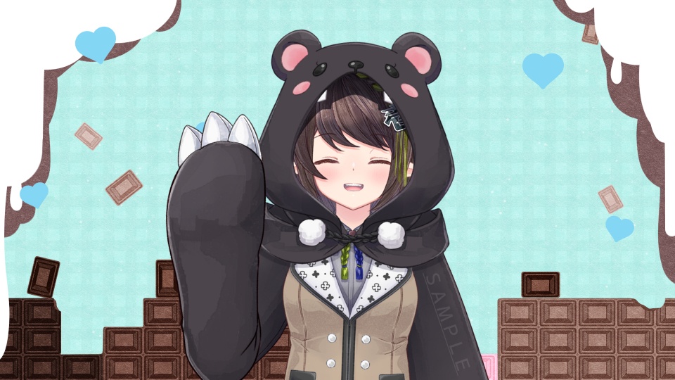 【動く】背景素材「チェック&チョコ」【カラバリ2点セット】