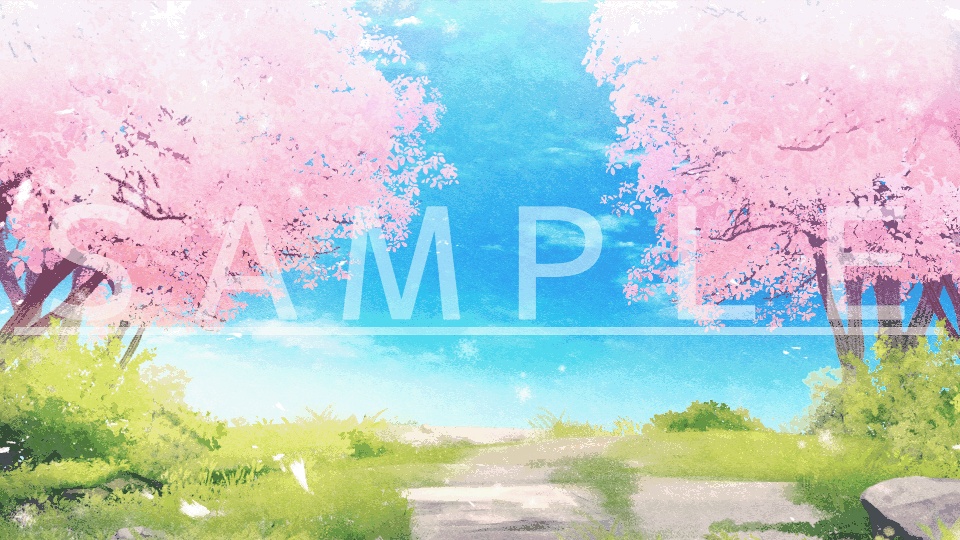 【動く】背景素材「サクラの道」