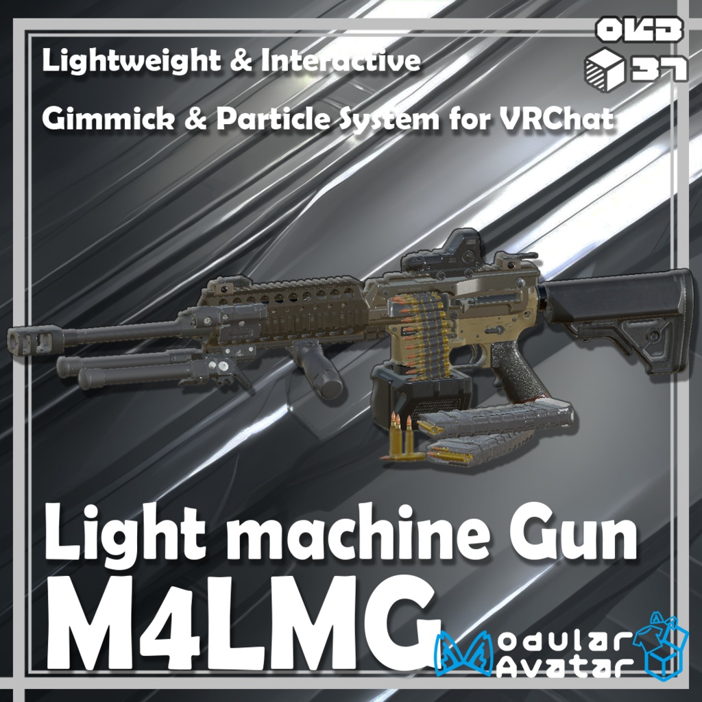 【VRChat想定】M4 LMG System【ギミック付き】