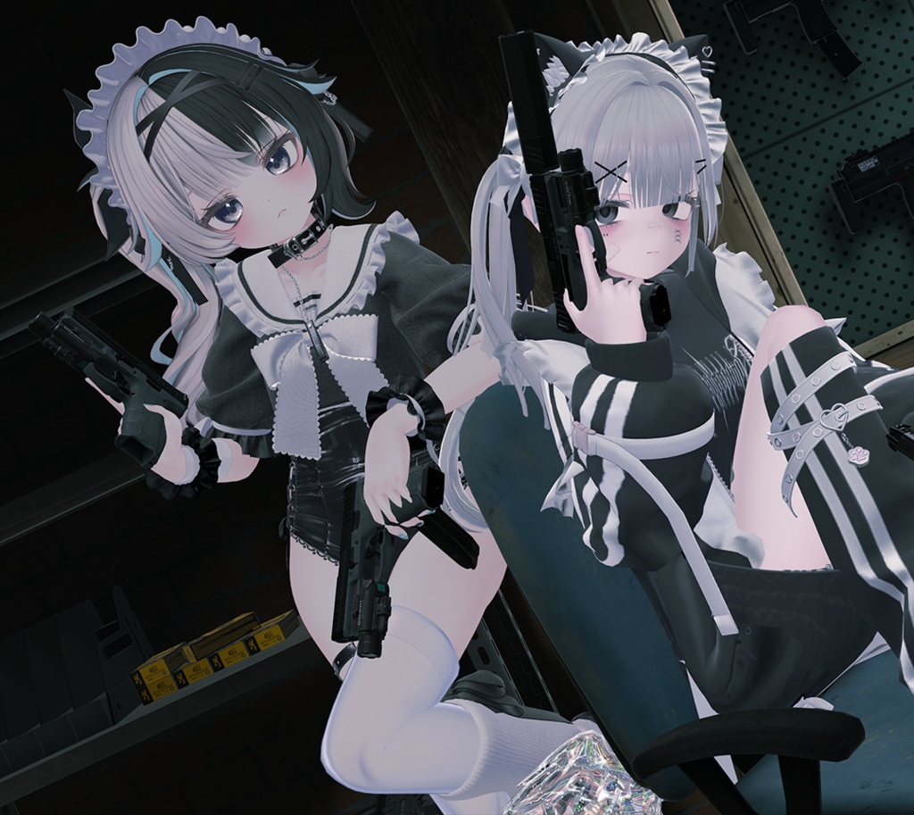 【VRChat想定】両手撃ちDouble Down HK VP9 System【ギミック付き】