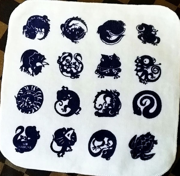 爬虫類&両生類　ハンカチタオル