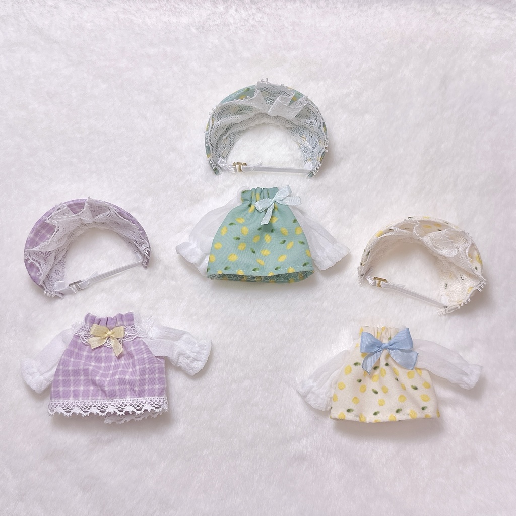 スモックワンピースとハーフボンネットのセット（ぷにみおサイズ）