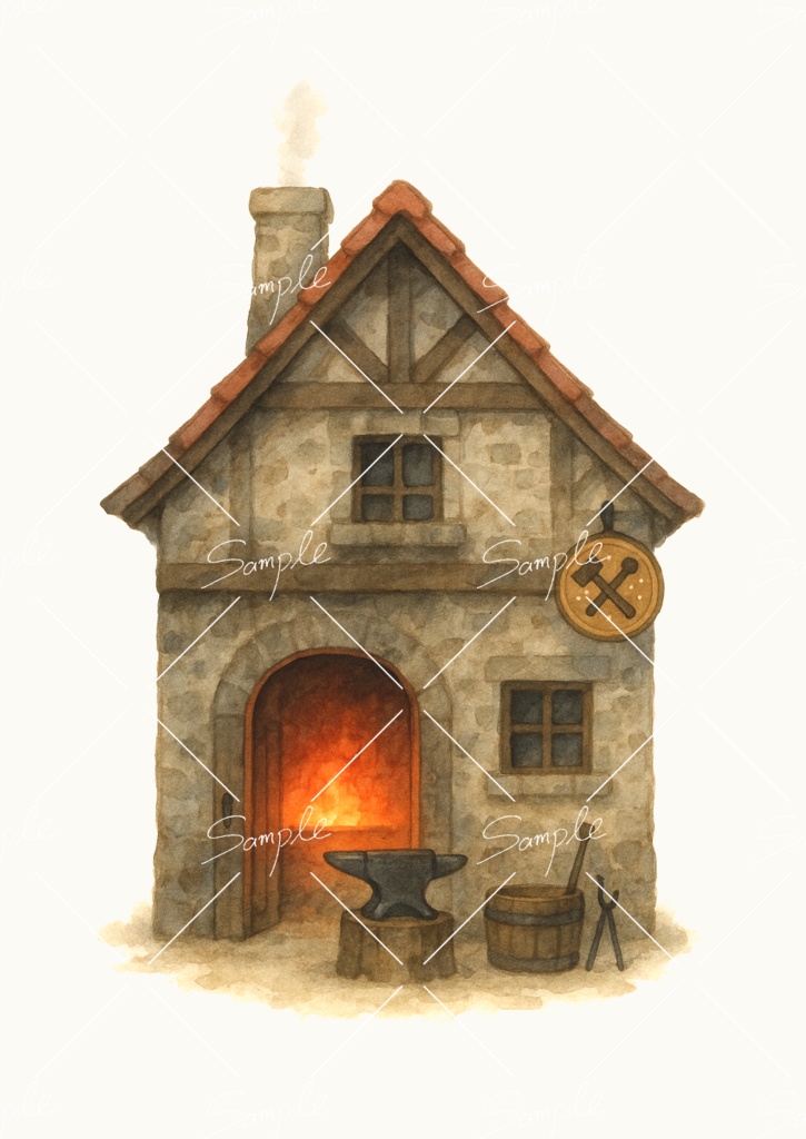 中世ファンタジー風デフォルメ建物イラスト素材【28種】