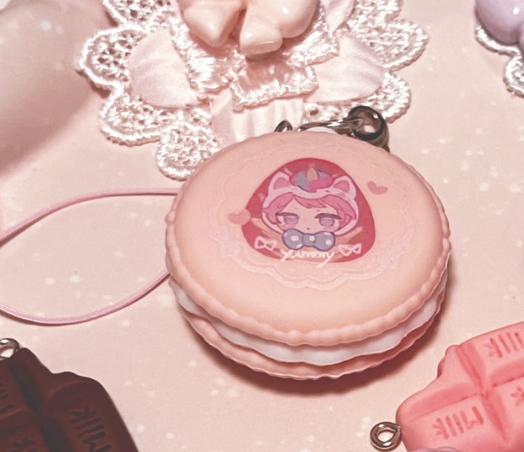 さくらマカロンラバーキーホルダー丸型　宗