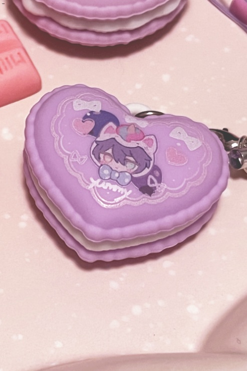 さくらマカロンラバーキーホルダーハート型　みか