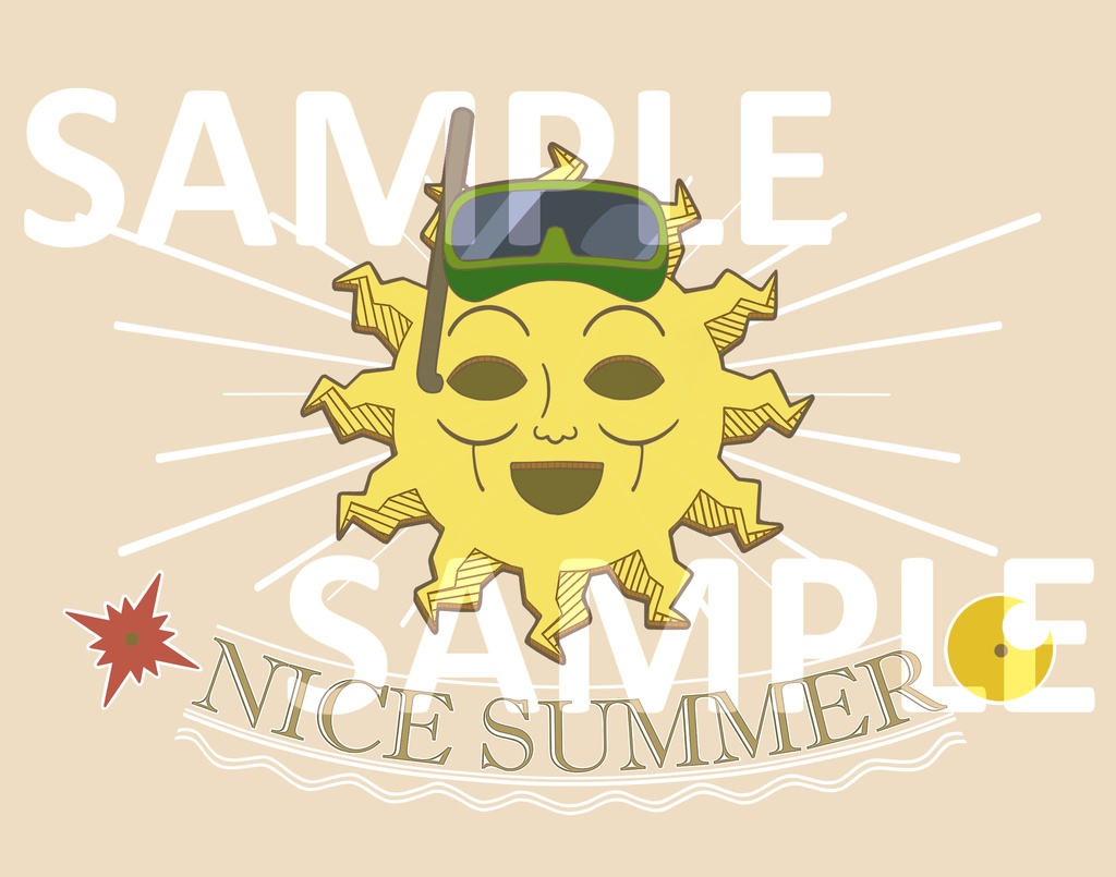 《NICE SUMMER!》 厚手キャンバストートバッグ