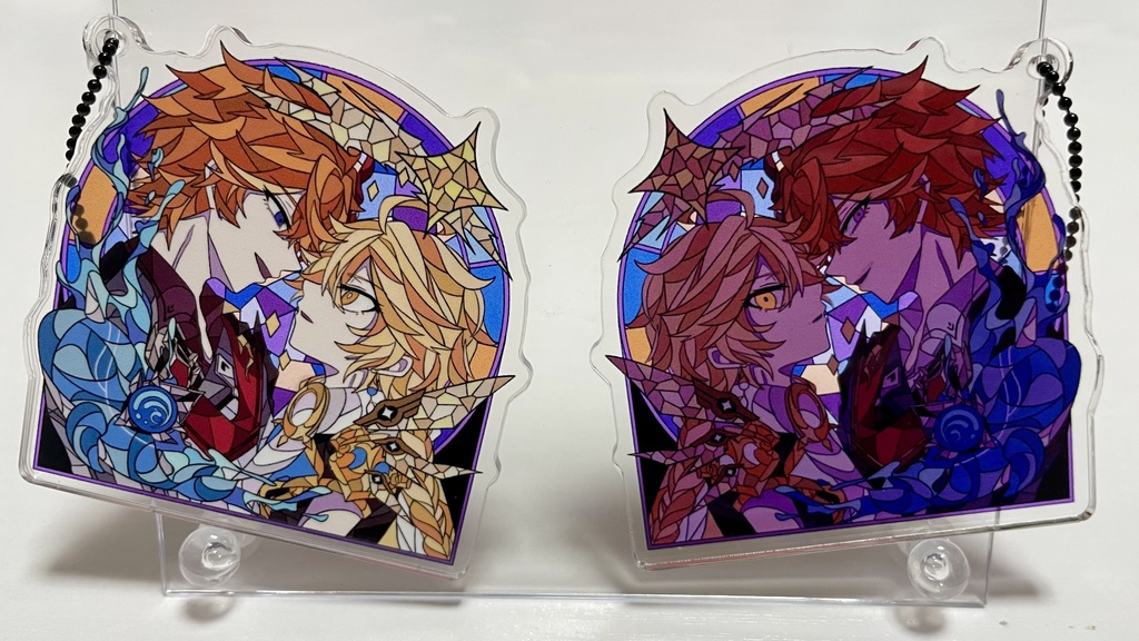 タル空ステンドグラス風両面アクリルキーホルダー - kumokumo168