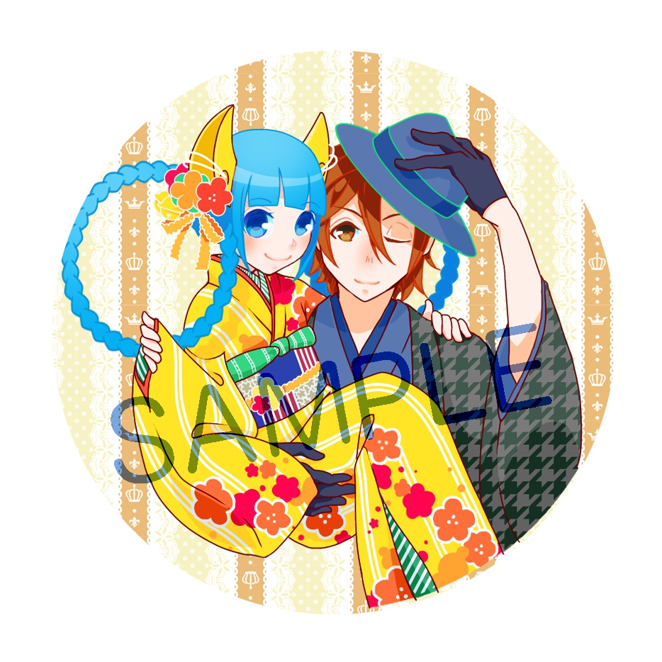 おてきり缶バッチ【制服・着物】