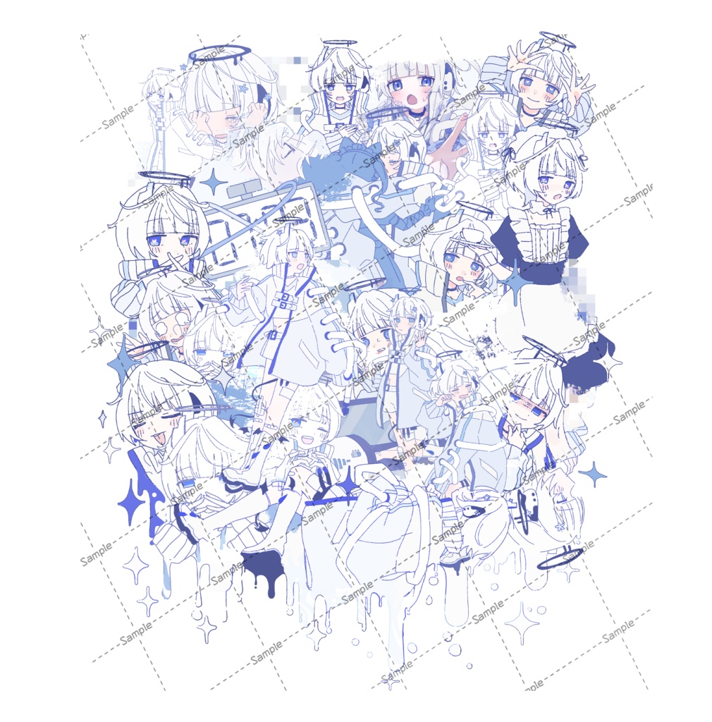 カフェイン過多ロングTシャツ 白/黒