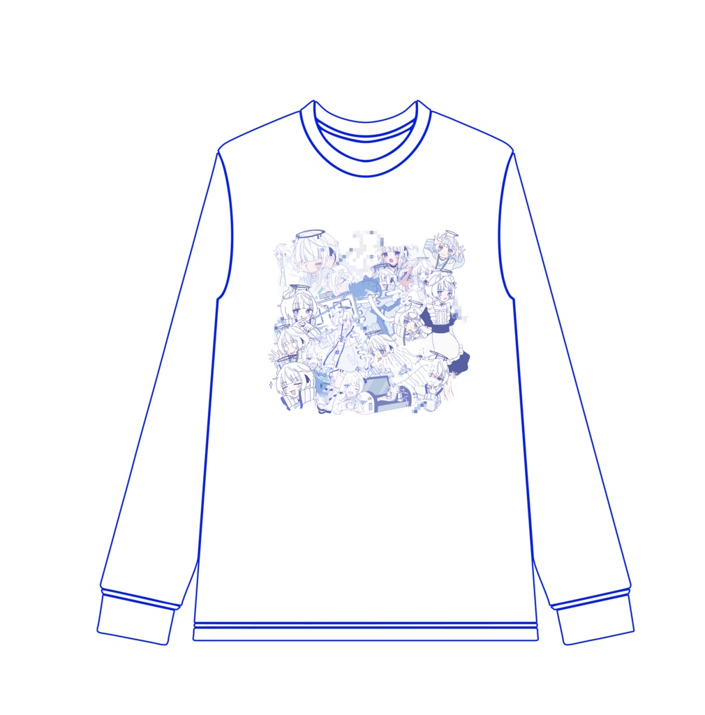 カフェイン過多ロングTシャツ 白/黒