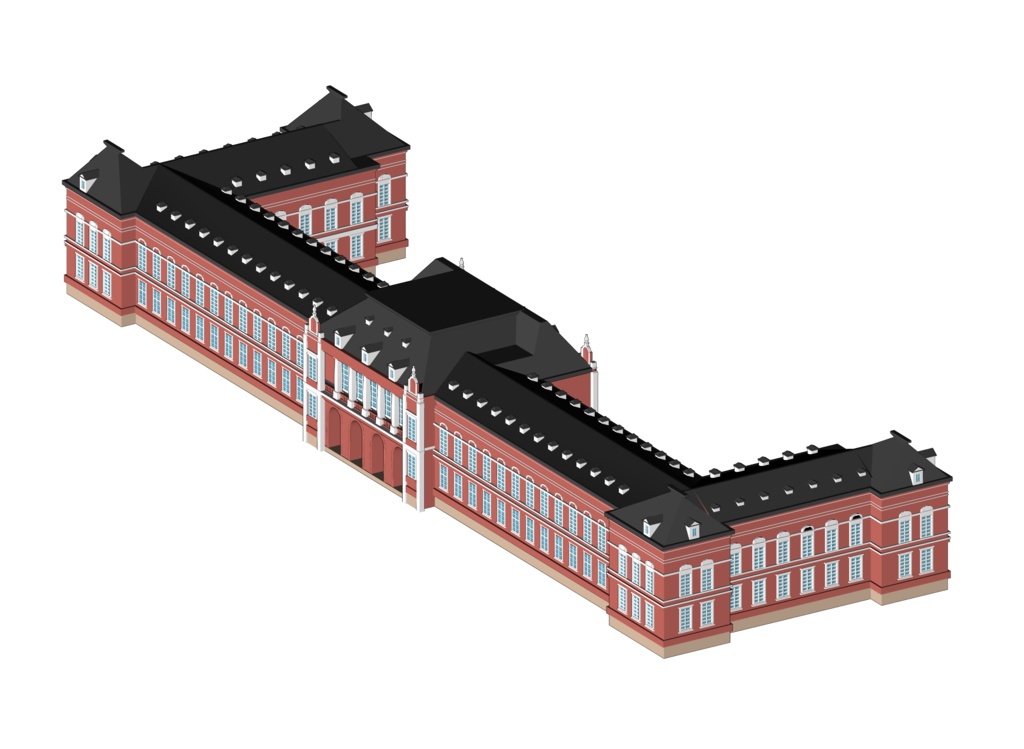 東京駅風建築物【クリスタ3D素材】