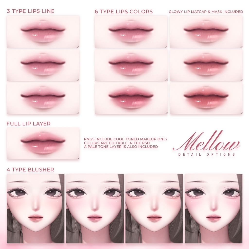 OPEN SALE! ꒰海咲 -Misaki-꒱ Mellow Makeup + Body Texture + Material + blendshape ♡
