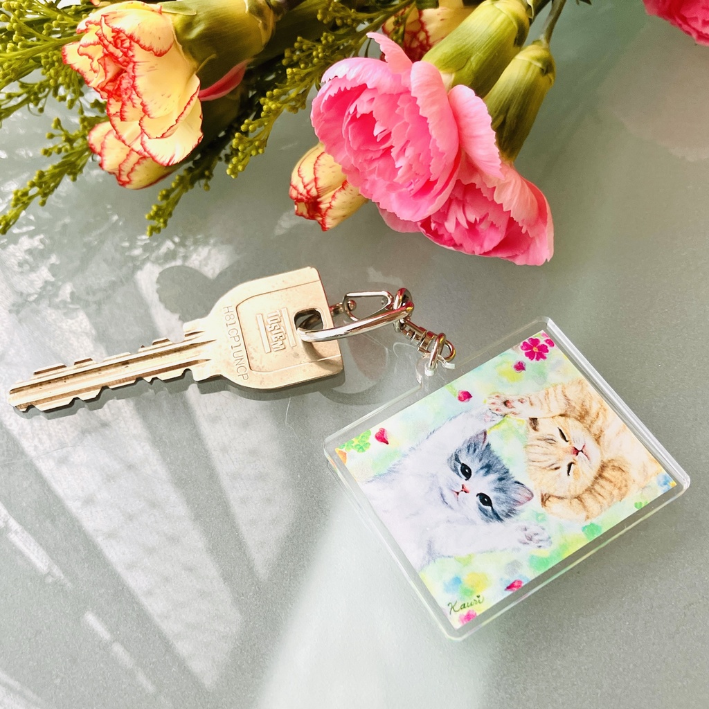 手をつなごう　アクリルキーホルダー