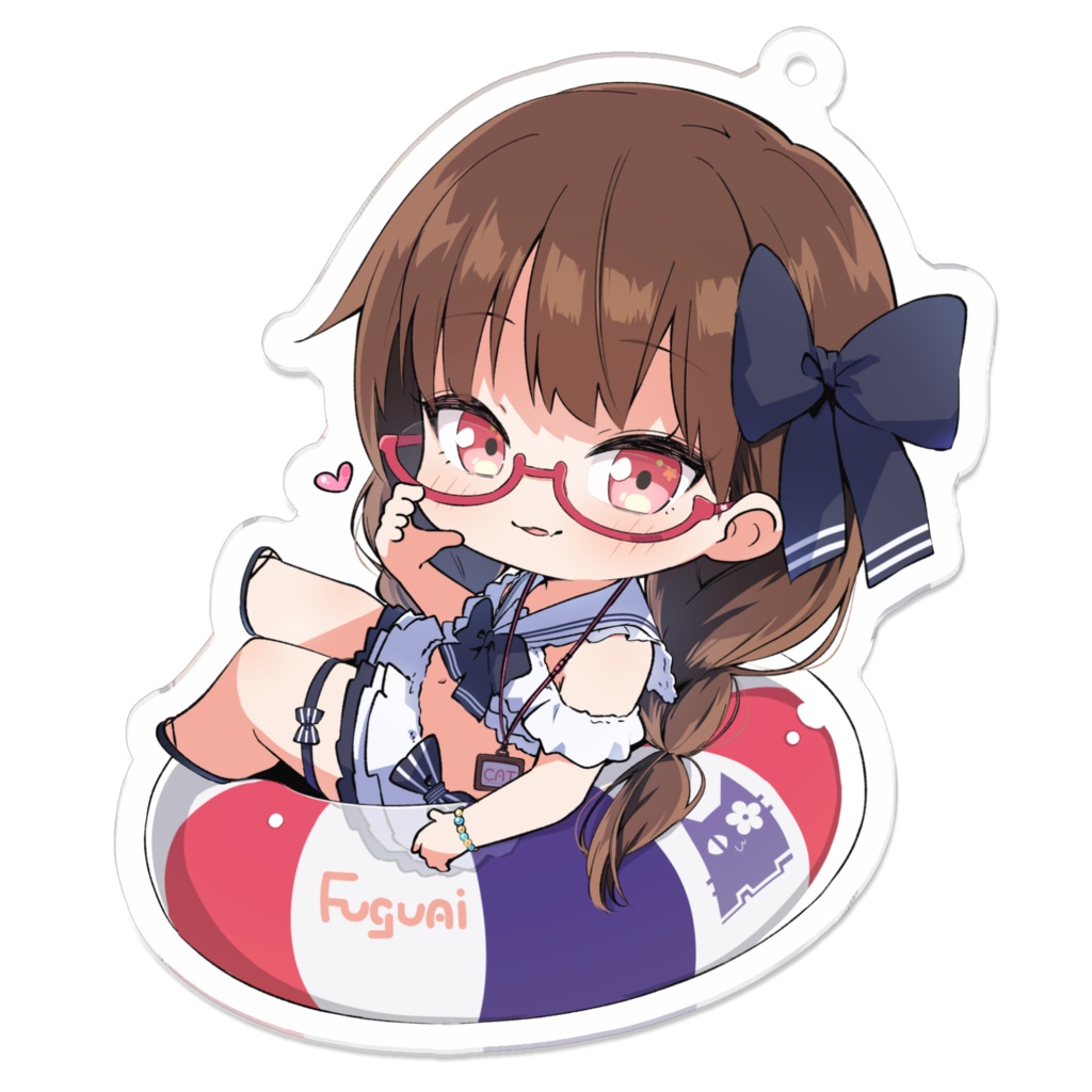 花沢ねこ 水着 SDサイズ アクリルキーホルダー(70x70mm)