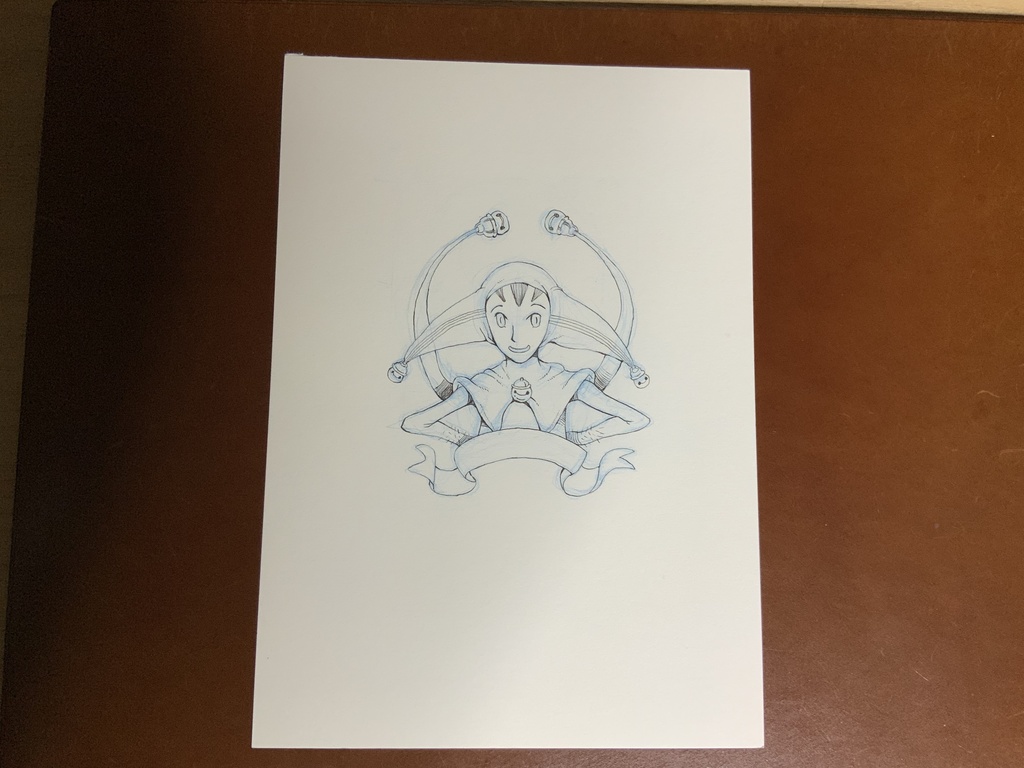 ペン画08 蔵書票もどき　ベールゼブブ