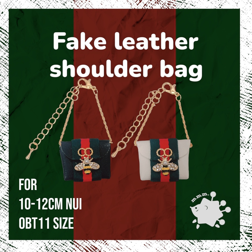 Fake leather shoulder bag