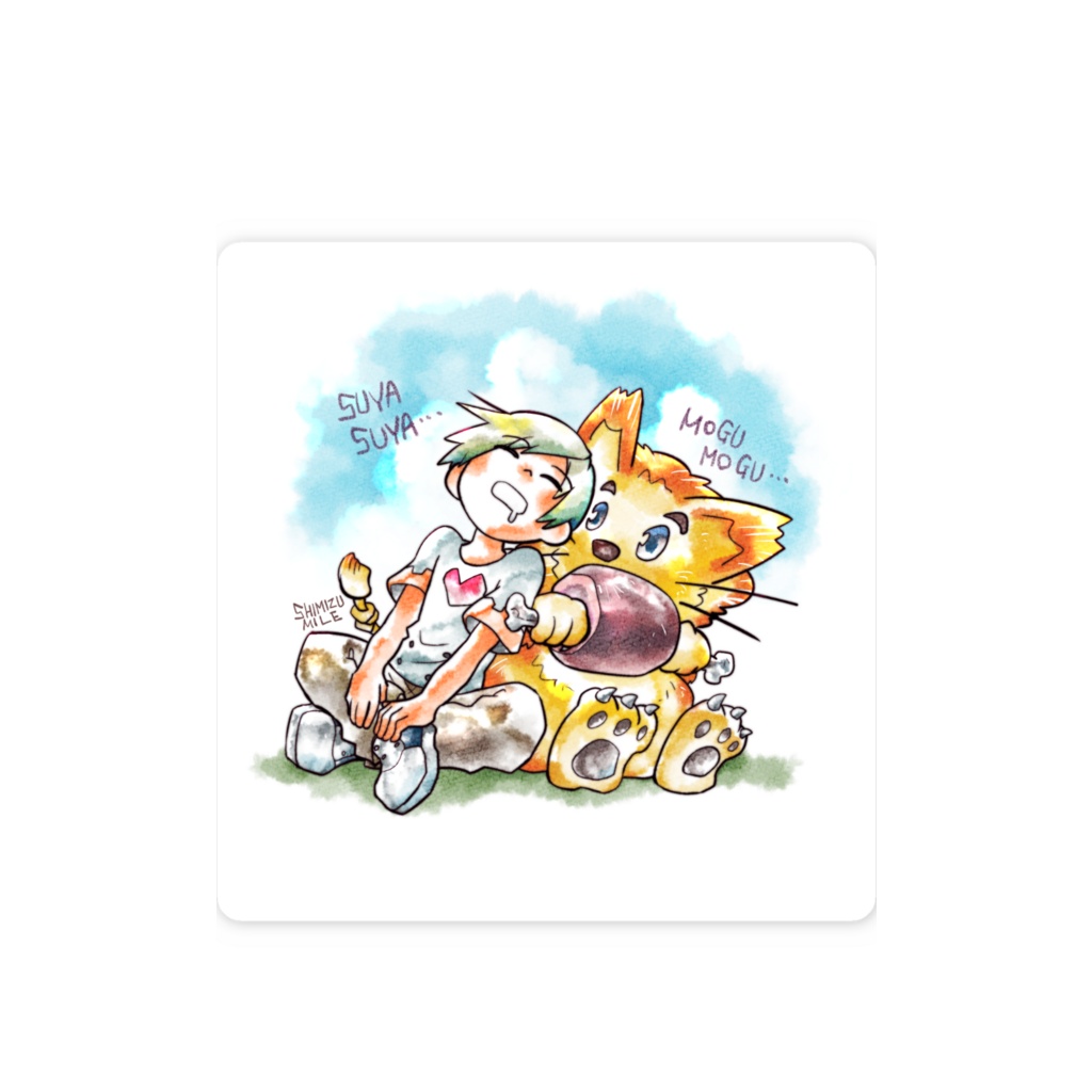 『SUYAMOGU』 スマホステッカー