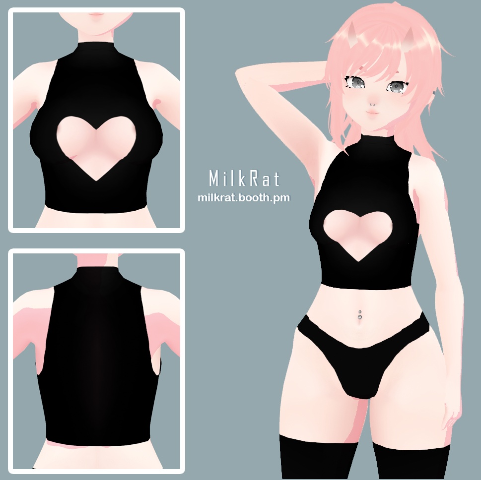 Turtle Neck Crop w/ Heart Cutout ❤