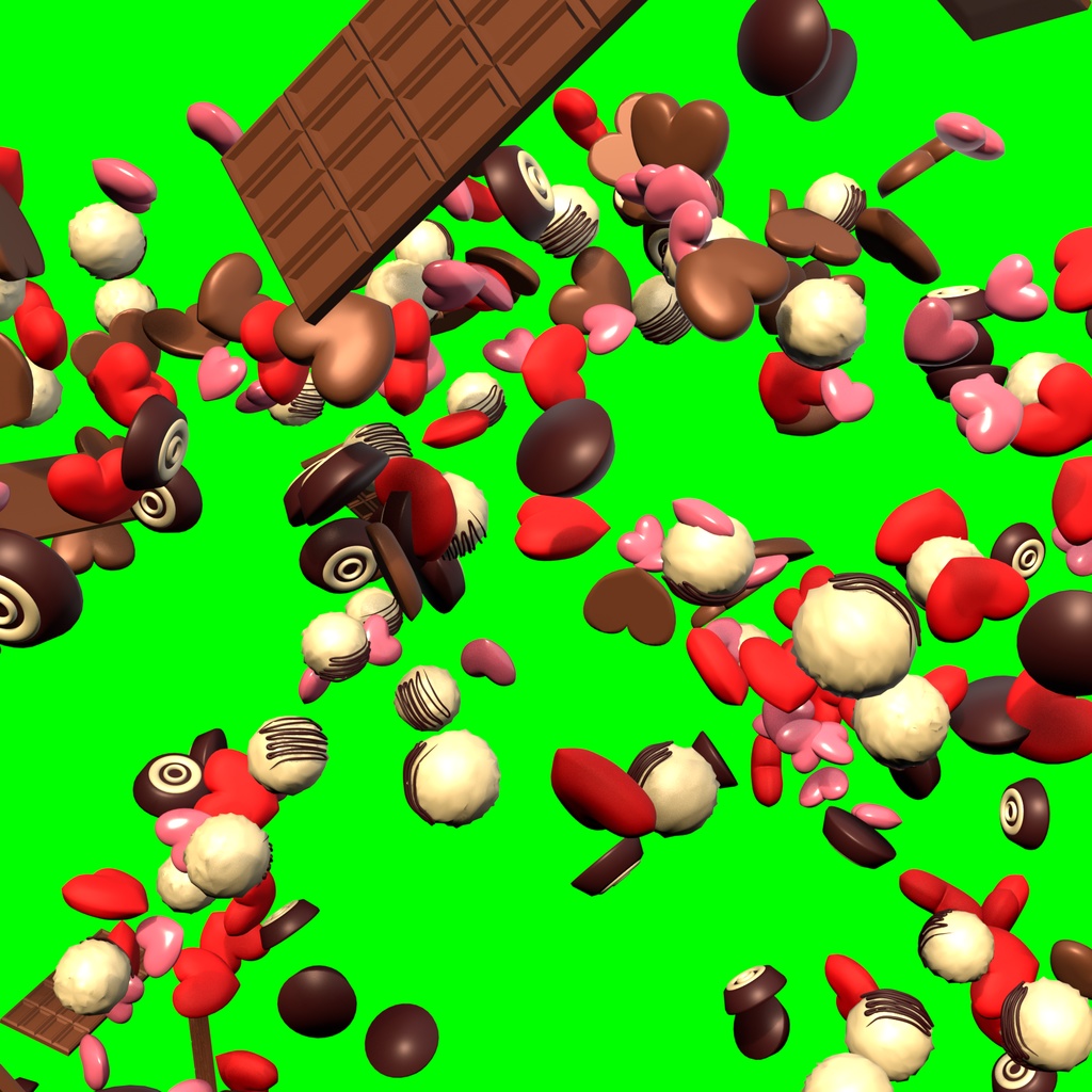 GB素材 落ちてくるチョコレート