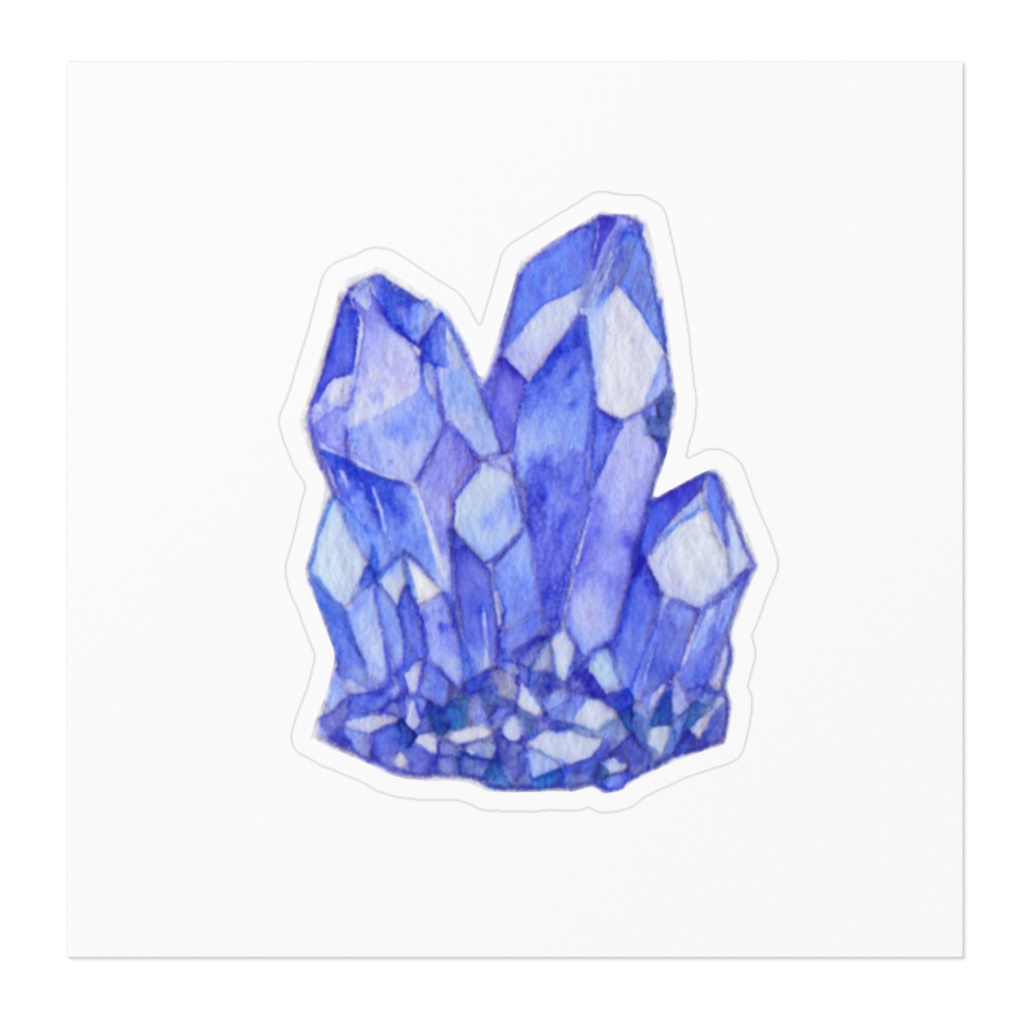 青い鉱石のステッカー