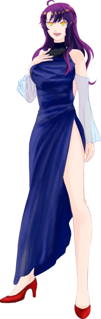 【フリー素材】ドレスの女性表情立ち絵【差分3枚付】